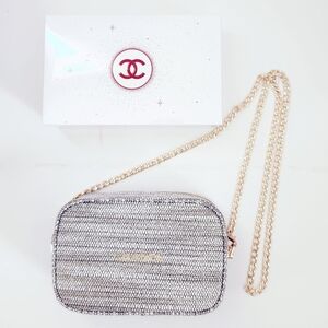 Chanel Gray Makeup Cosmetic Bag